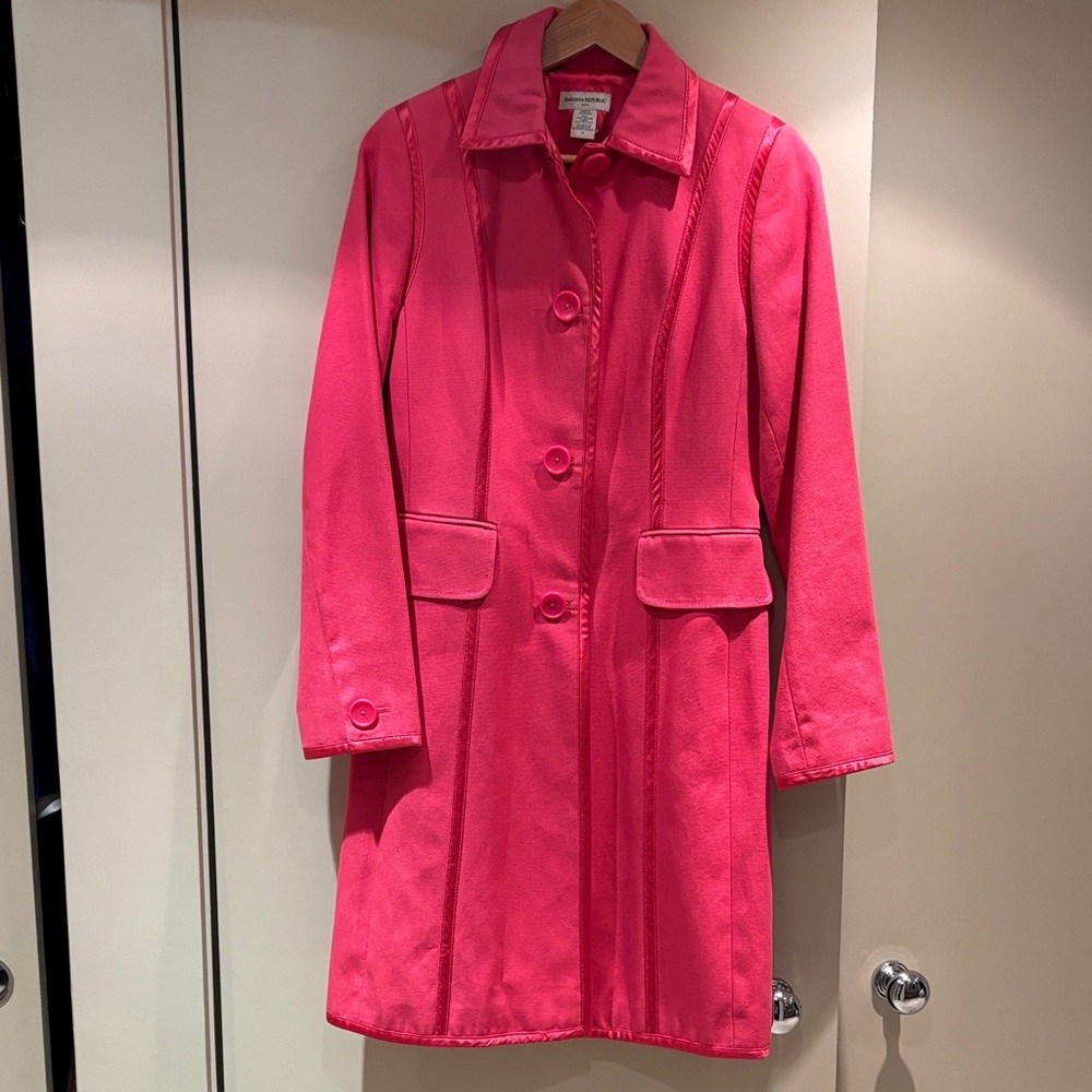Banana Republic Hot Pink Trench Coat